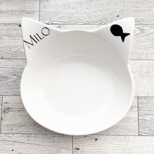 Cuenco personalizado para gatos Whisker Friendly: personalizado con el nombre de tu gato