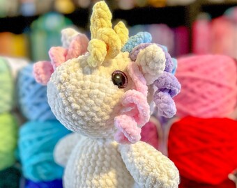 Rainbow Unicorn Crochet Plushie Amigurumi Handmade Stuffed Animal Toy Customizable *Made To Order*