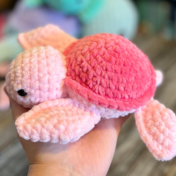 Tiny Turtle Crochet Plushie Amigurumi Handmade Stuffed Animal Toy Customizable *Made To Order*