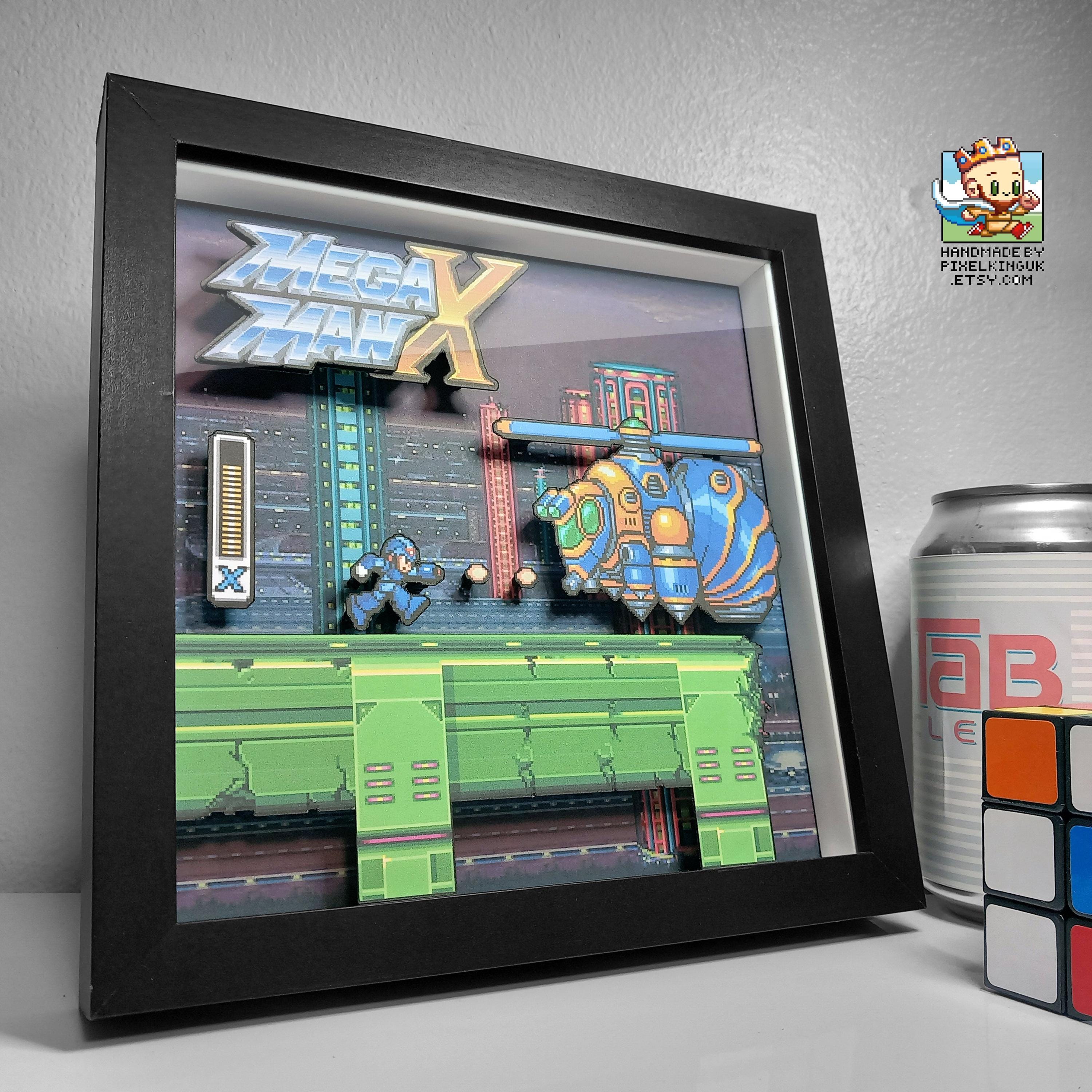 Megaman X Pixel Art Shadow Box - Handmade - 3D Layered - Framed - Etsy