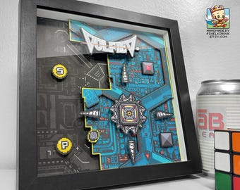 Volfied Pixel Art Shadow Box - Handmade - 3D Layered - Framed