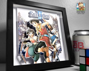 Suikoden II Shadow Box - Handmade - 3D Layered - Framed