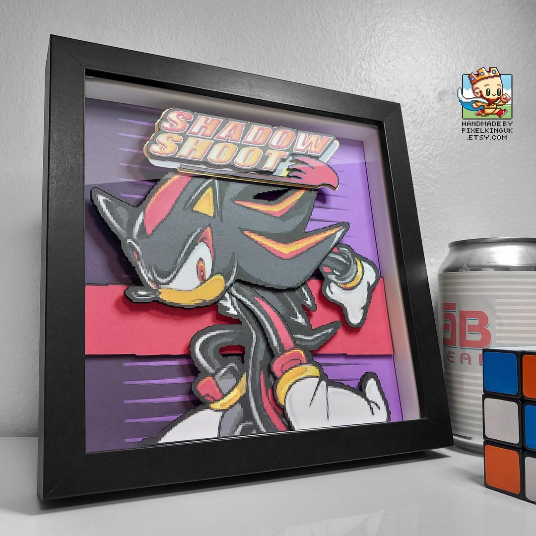 Shadow Shoot Pixel Art Shadow Box - Handmade - 3D Layered - Framed ...