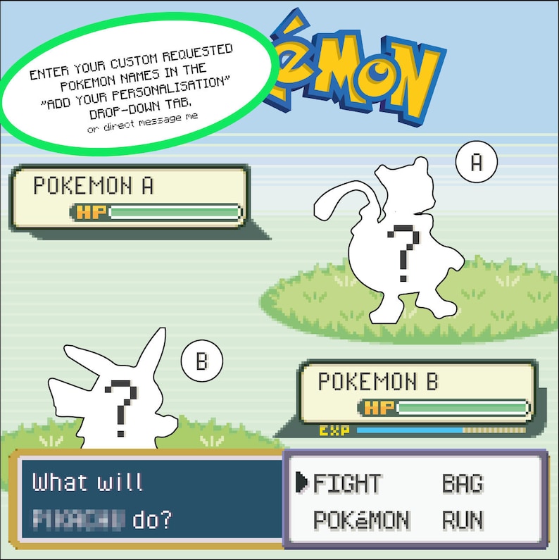 Personalisation guide for choosing the two Pokémon featured in a custom battle scene