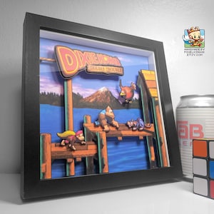 Donkey Kong Country Pixel Art Shadow Box - 3D Layered