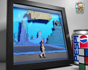 Another World Pixel Art Shadow Box - Handmade - 3D Layered - framed