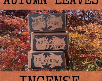 Autumn Leaves Incense Cones | Hand Rolled Natural Incense | Maple Oak | 10 Cones | Maine Made | Fall Incense