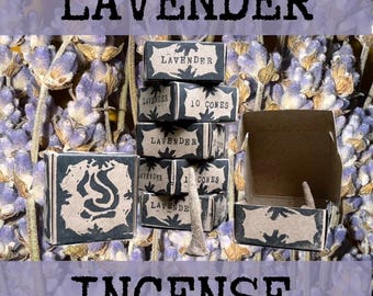 Lavender Incense Cones | Hand Rolled Natural Incense | Maine Made | 10 Cones | All Natural No Fragrance Added