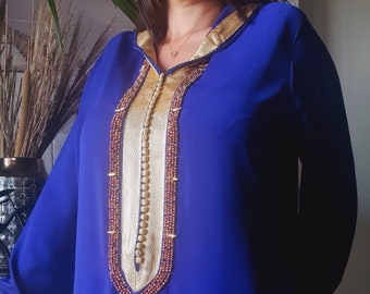 Jellaba marocaine, robe tradizionale ,dress marocco, djelaba perlée à la main, jellaba en crêpe de soie