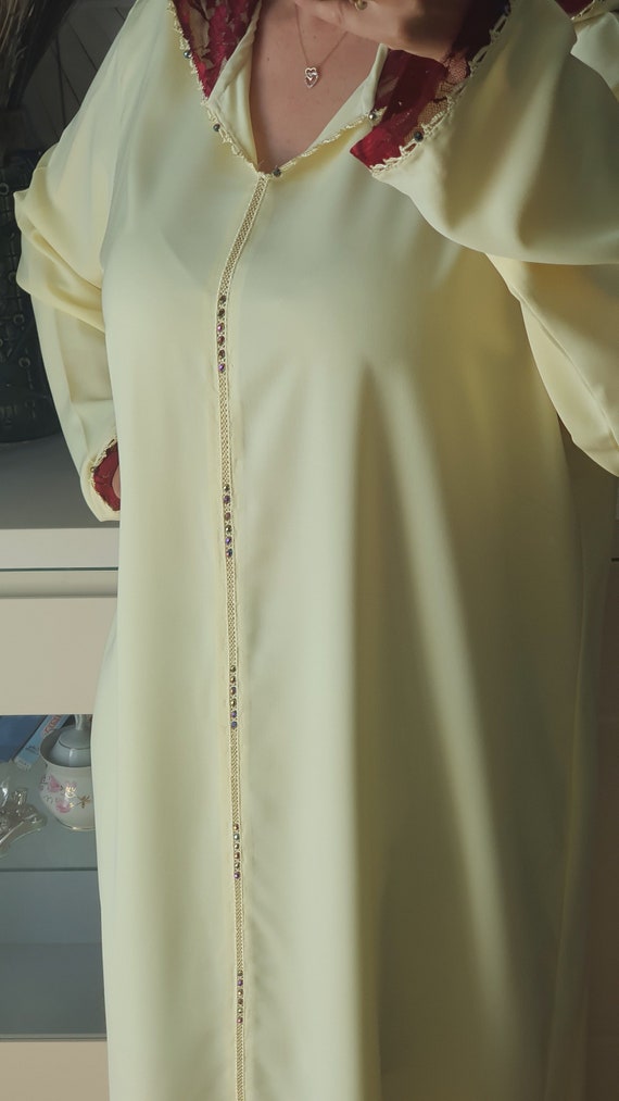 Moroccan Djellaba for Women Jellaba in Silk Crepe Traditional Djellaba Handmade Jellaba With Randa and Pearl Traditional Outfit Etsy