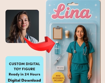 Custom Action Figure Portrait: Retro Toy Design (Digital Download)