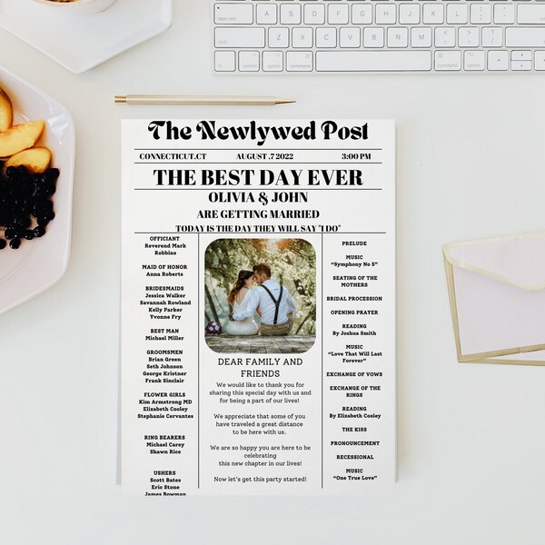 The Newlywed Post Template Etsy UK