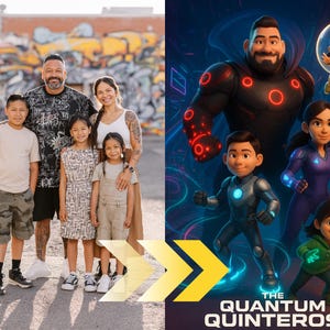 Retrato de família de super-heróis em quadrinhos personalizado - Ideia de presente de arte de parede de família de super-heróis em quadrinhos exclusiva - Download de imagem digital