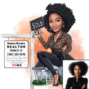 Real Estate Logo, Realtor Cartoon Logo, Broker Custom Avatar, Business Face Swap Portrait, Caricature Logo, Custom Logo, Custom Cartoon