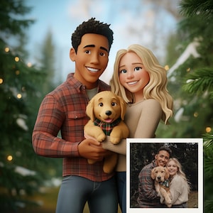 Custom Cartoon Animation, Personalised Family Portrait, Cartoon Portrait From Photo, Cartoon Style Couple,Funny Caricature, Digital Download
