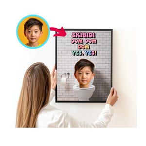 Custom Skibidi Toilet Portrait, Skibidi Toilet Face Swap Portrait, Best Gift Idea Funny Game Lover gift, Portrait Photo, Brain Rot Portrait