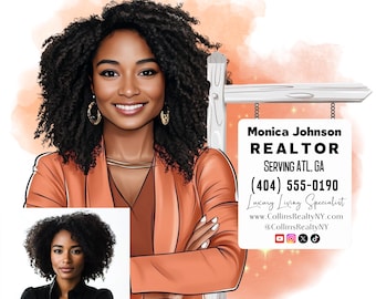 Real Estate Logo, Realtor Cartoon Logo, Broker Custom Avatar, Business Face Swap Portrait, Caricature Logo, Custom Logo, Custom Cartoon