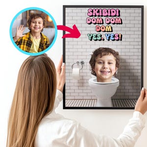 Custom Skibidi Toilet Portrait, Skibidi Toilet Face Swap Portrait, Best Gift Idea Funny Game Lover gift, Portrait Photo, Brain Rot Portrait