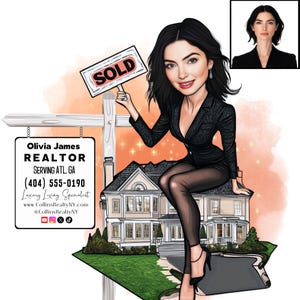 Real Estate Logo, Realtor Cartoon Logo, Broker Custom Avatar, Business Face Swap Portrait, Caricature Logo, Custom Logo, Custom Cartoon