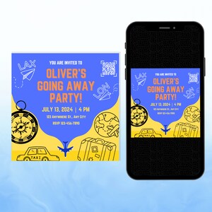 Going Away Party Invitations, Canva Farewell Celebration, 5.5x5.5 Inches Digital Invitation, College Going Away Instant Download, Send-off