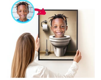 Custom Skibidi Toilet Portrait, Skibidi Toilet Face Swap Portrait, Best Gift Idea Funny Game Lover gift, Portrait Photo, Brain Rot Portrait