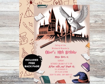 Wizard Birthday Invitation: Magical Castle Party (Printable Template)