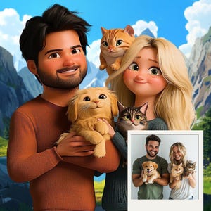3D Pixar Styled Portrait Gift Custom Portrait Cartoon Profile Picture Birthday Gift Cartoon Digital File, Pixar Style Custom Anime portrait
