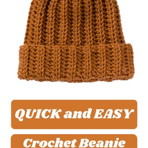 QUICK!! and EASY!! Crochet Ribbed Beanie