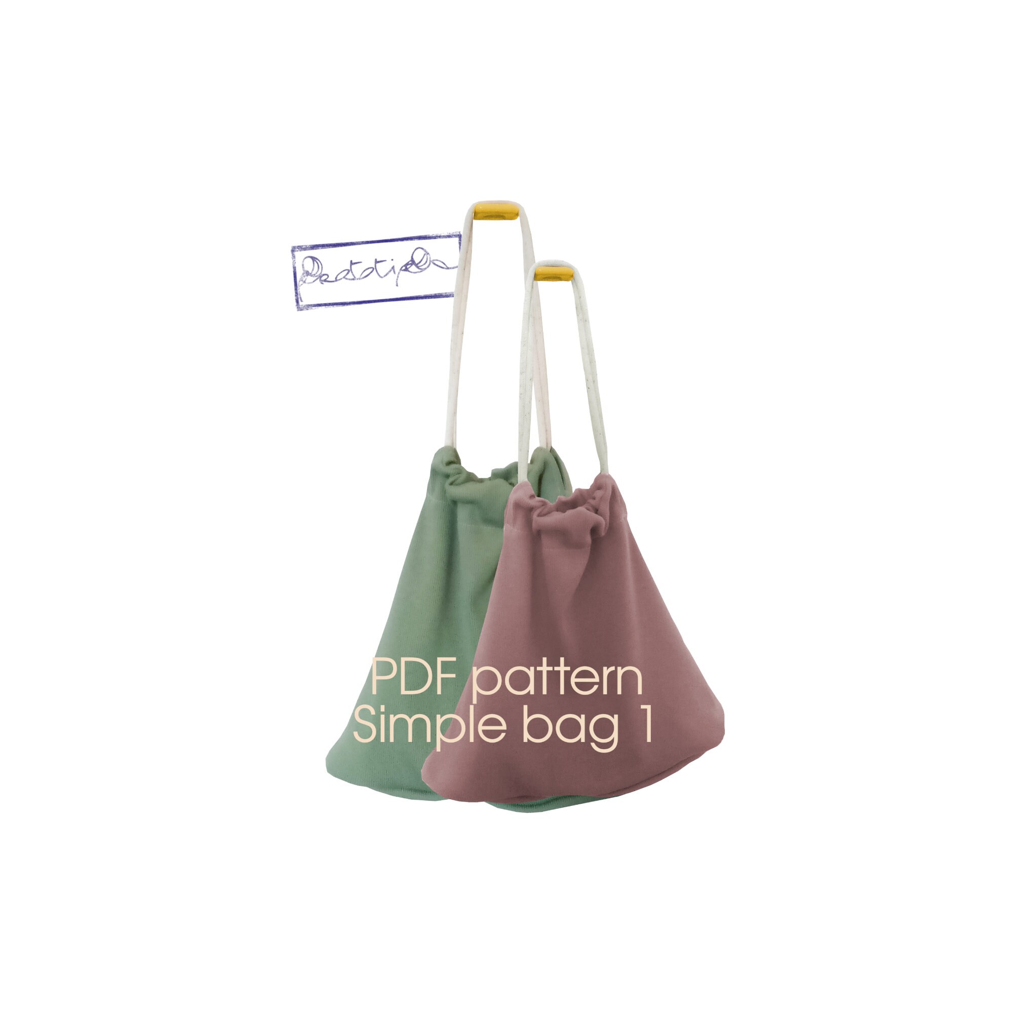 Simple Bag 1 Digital PDF Sewing Pattern Very Simple A-line Shaped ...