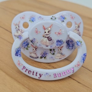 White Pretty Bunny Paci