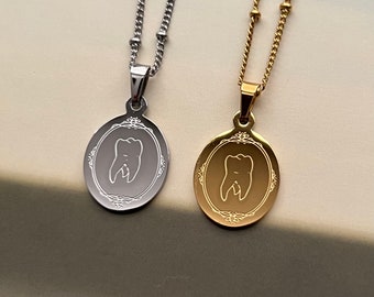 Tooth Necklace: 18k Gold or Silver Stainless Steel