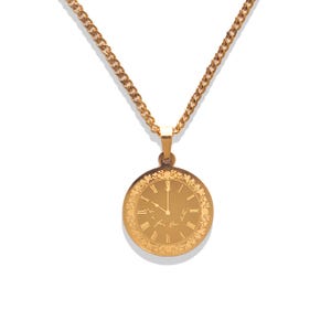 Collar con reloj floral grabado "Para lo mejor"
