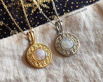 Natural Moonstone Pendant "The Moon" Necklace