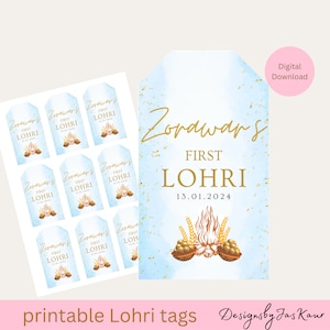 Lohri Tag Printable | Digital Download | Lohri Tags | First Lohri Tags | Lohri Favour Tag | First Wedding Lohri