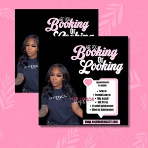 Booking or Looking Flyer | Booking Flyer | Book Now | Availability Open | Hair Flyer | Canva Flyer | Digital File