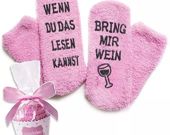 If you can read this bring me Wine Socks Gift Funny Funny gifts for women & men Funny Happy cuddly socks