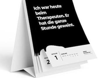 Demotivierender Tischkalender 2026 - 52 Wochen mit lustigen und demotivierenden Sprüchen - lustiges Geschenk für Kollegen im Büro