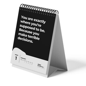 Calendrier De Bureau Démotivant 2026 - 52 Semaines Avec Citations Sarcastiques, Format A6, Idée Cadeau Humour Noir