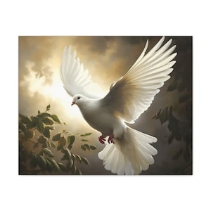 Christian Wall Art, Dove with an olive branch, The Holy Spirit, Peace