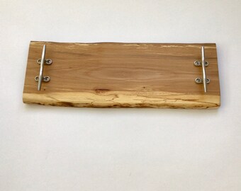 Live Edge, Spalted Beech Food & Wine Tray with Boat Cleat Handles