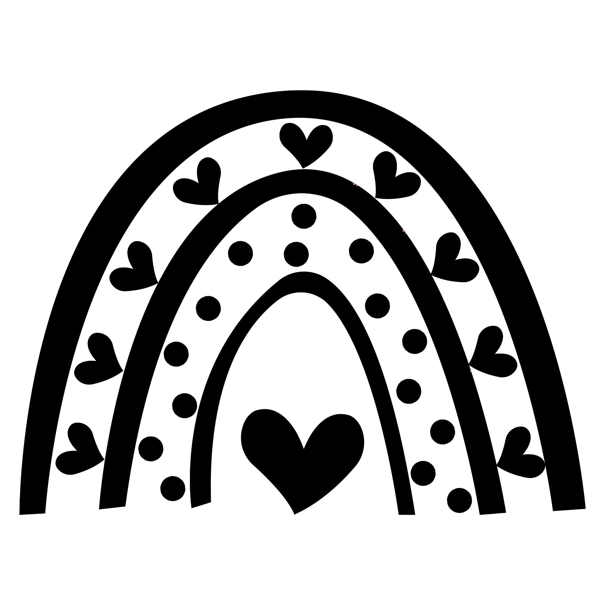 Heart Rainbow Png and Svg. Heart Digital Download. Heart Rainbow Tshirt