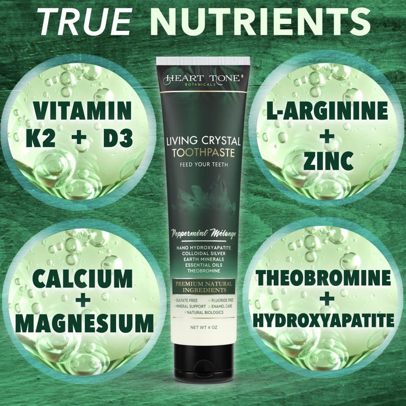 Natural Toothpaste Fluoride Free | Hydroxyapatite Theobromine Colloidal Silver | Organic Botanical | Sensitive Teeth | Handcrafted image 2