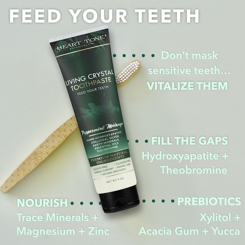 Natural Toothpaste Fluoride Free | Hydroxyapatite Theobromine Colloidal Silver | Organic Botanical | Sensitive Teeth | Handcrafted image 6