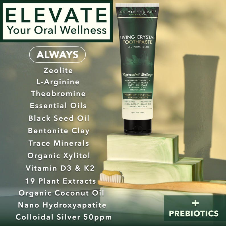Natural Toothpaste Fluoride Free | Hydroxyapatite Theobromine Colloidal Silver | Organic Botanical | Sensitive Teeth | Handcrafted image 3