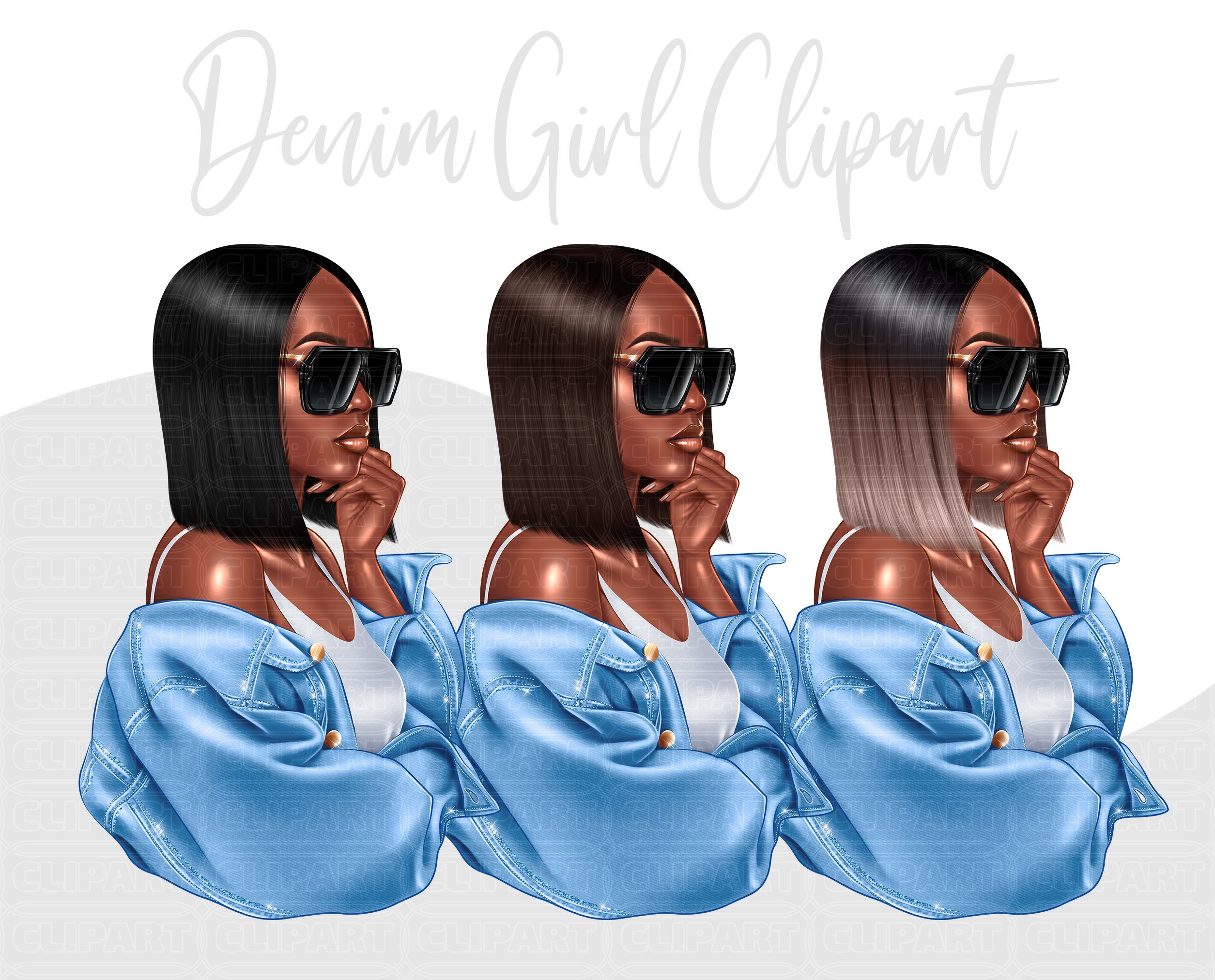 Denim Girl Clipart Set Fashion Girl Clipart Denim Jacket Png Boss Denim Girl Clipart Set Fashion Girl Clipart Denim Jacket Png Boss