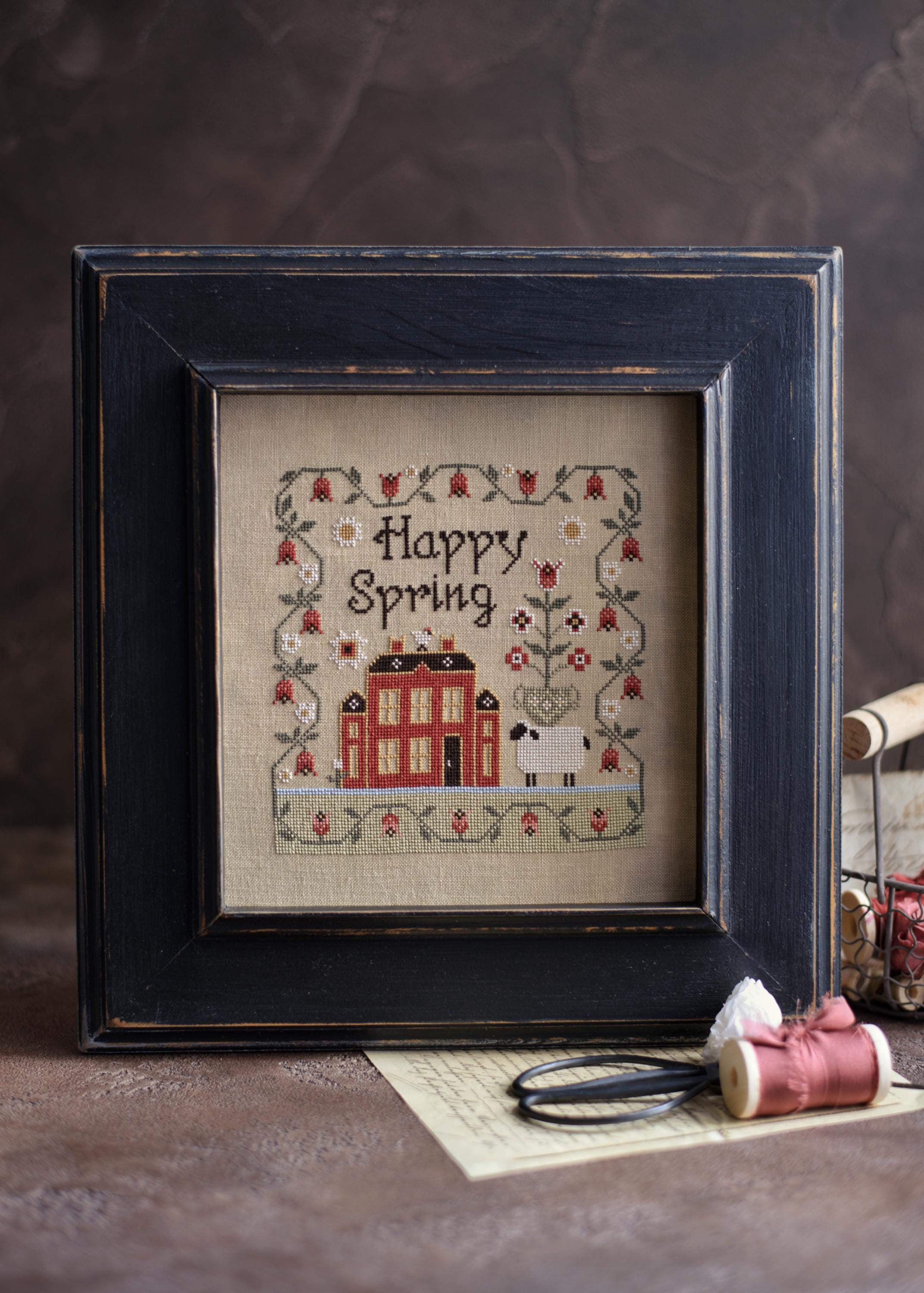Happy Spring Sampler: Counted Primitive Cross Stitch Pattern PDF by ...
