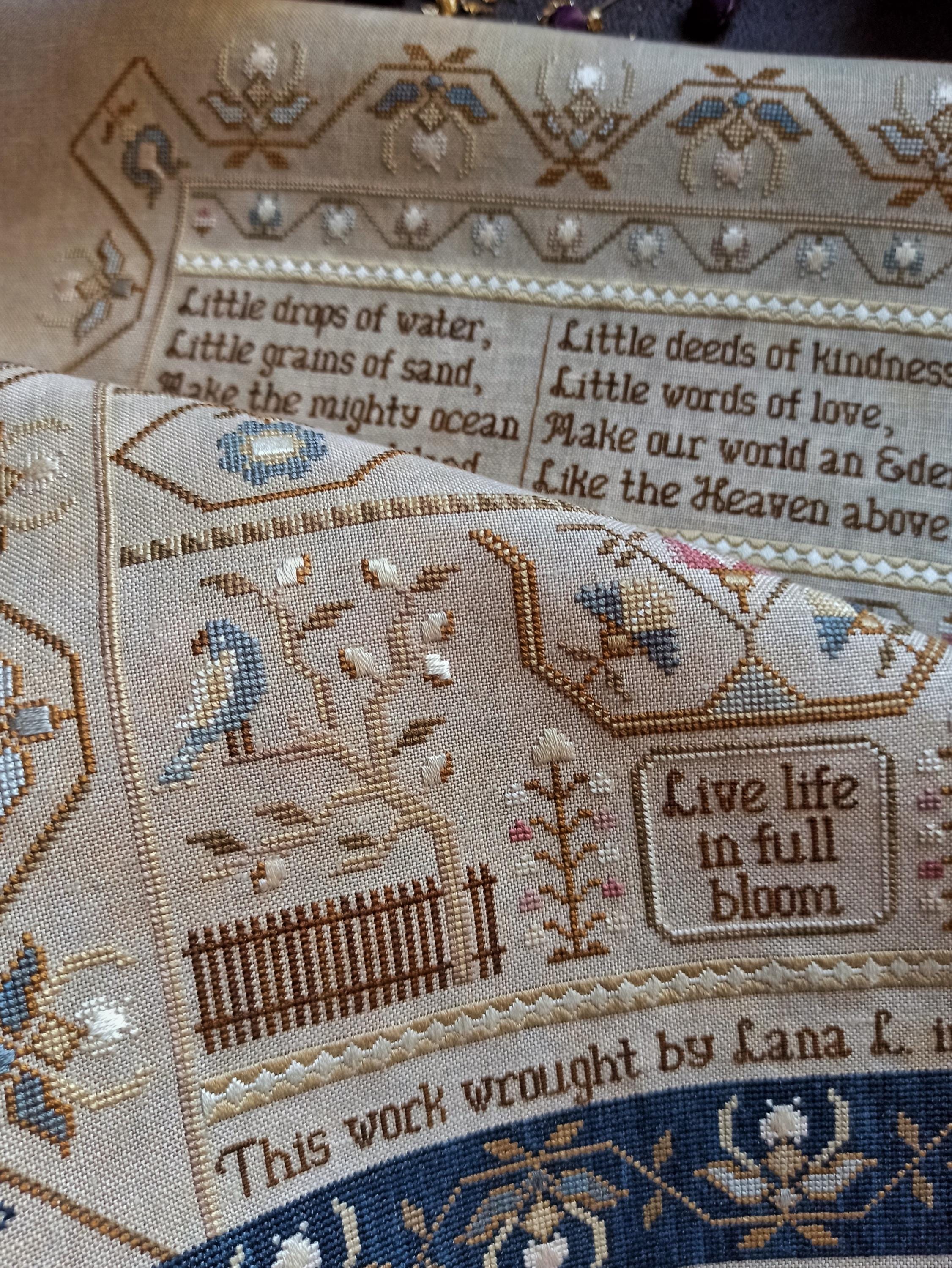 Little Things Sampler: Primitive Cross Stitch Floral Pattern PDF by ...