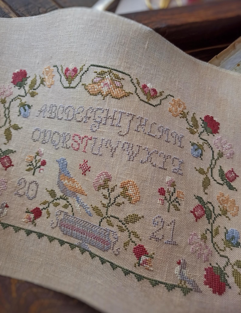 Springtime Blossom Sampler: Counted Primitive Cross Stitch Floral ...