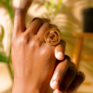 Infinity Ring. Tarnish-free,18k gold plated, jewelry,stainless steel, water-resistant. Circle pendant ring