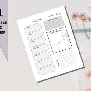 ADHD Planner for Adults and Teens,  Printable ADHD Weekly planner,  Digital ADHD Planner pdf,  Downloadable 2023 planner, adhd journal